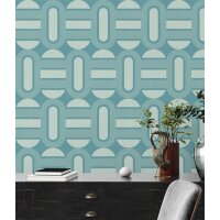 AS 395364 Tapeten A.S Creation Farbe Türkis Blau Hellblau   Retro Chic Vliestapete