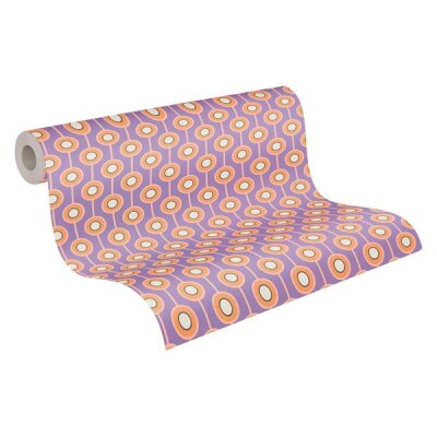 AS 395372 Tapeten A.S Creation Farbe Lila Orange Beige Schwarz Weiß Retro Chic Vliestapete