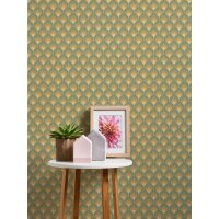 AS 395381 Tapeten A.S Creation Farbe Grün Gelb Braun Beige  Retro Chic Vliestapete