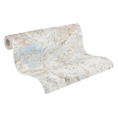 AS 396502 Tapeten A.S Creation Farbe Blau Beige Gold   Stories of Life Satintapete