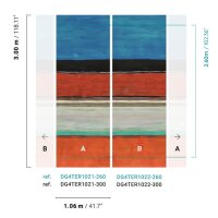 DG4TER1022-260 Tapeten Masureel Khroma blau, orange, schwarz  Wall Designs IV Digitalpanel