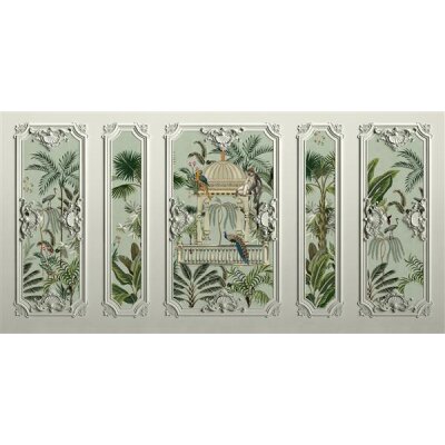 AS Digital Wandbilder Farbe Grün Weiß Grau   Walls by patel 4 darjeeling