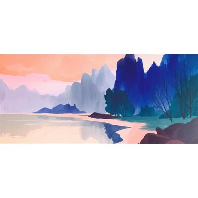 AS Digital Wandbilder Farbe Blau Orange Rosa   Walls by patel 4 aurora