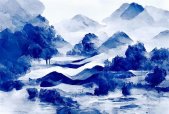 AS Digital Wandbilder Farbe Blau Weiß    Walls by...