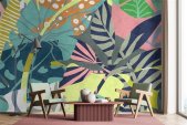 AS Digital Wandbilder Farbe Bunt Blau Rosa Pink  Walls by...