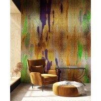 AS Digital Wandbilder Farbe Orange Grün Lila  Gelb...