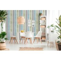 AS 855077 Tapeten A.S Creation Farbe Blau Grün Weiß  Elements II Vinyltapete