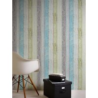 AS 855077 Tapeten A.S Creation Farbe Blau Grün Weiß  Elements II Vinyltapete