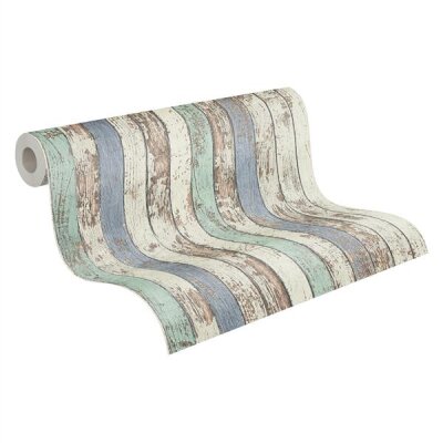 AS 959141 Tapeten A.S Creation Farbe Blau Braun Weiß  Elements II Vinyltapete