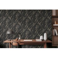 AS 393362 Tapeten A.S Creation Farbe Schwarz Gold Metallic  Elements II Profiltapete