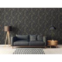 AS 393362 Tapeten A.S Creation Farbe Schwarz Gold Metallic  Elements II Profiltapete
