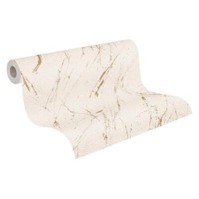 AS 393364 Tapeten A.S Creation Farbe Beige Gold Metallic  Elements II Profiltapete
