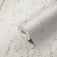 AS 393363 Tapeten A.S Creation Farbe Weiß Champagner Metallic  Elements II Profiltapete