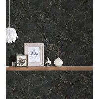 AS 379911 Tapeten A.S Creation Farbe Schwarz Gold   Elements II Vinyltapete