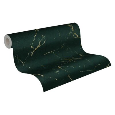 AS 378555 Tapeten A.S Creation Farbe Grün Gold   Elements II Vinyltapete