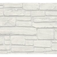 AS 662316 Tapeten A.S Creation Farbe Weiß Grau   Elements II Vinyltapete