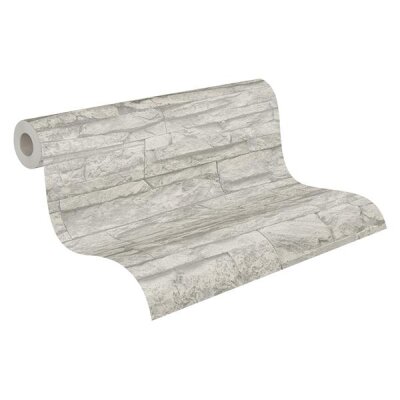 AS 707116 Tapeten A.S Creation Farbe Grau Weiß   Elements II Vinyltapete