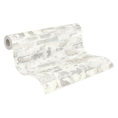 AS 369293 Tapeten A.S Creation Farbe Weiß Grau   Elements II Vinyltapete