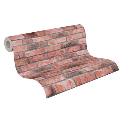 AS 388121 Tapeten A.S Creation Farbe Rot Grau   Elements II Satintapete