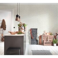 AS 907851 Tapeten A.S Creation Farbe Weiß Silber   Elements II Vinyltapete