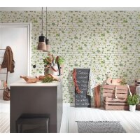 AS 319421 Tapeten A.S Creation Farbe Grün Weiß Braun  Elements II Vinyltapete