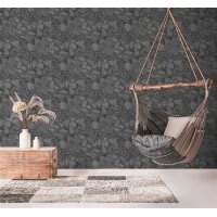 AS 389367 Tapeten A.S Creation Farbe Schwarz Anthrazit Grau  Elements II Satintapete
