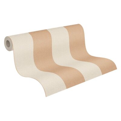 AS 397942 Tapeten A.S Creation Farbe Orange Creme Weiß Braun  Pure Elegance Profiltapete