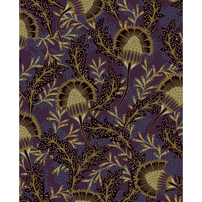 340214 Tapeten Eijffinger Farbe violett, lila, gold  SOLANGE Vliestapete