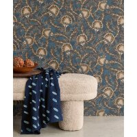 340215 Tapeten Eijffinger Farbe blau, schwarz, weiß SOLANGE Vliestapete