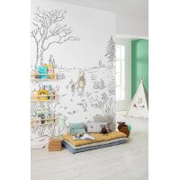 IADX4-043 Tapeten Komar Into Wonderland Winnie the Pooh Walk Farbe bunt Vlies Fototapete