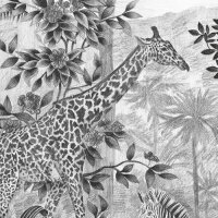 IAX7-0035 Tapeten Komar Into Wonderland Jungle Evolution Farbe schwarz, weiß Vlies Fototapete
