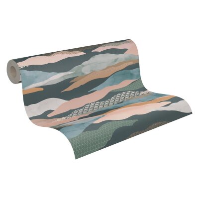 AS 396994 Tapeten A.S Creation Farbe Blau Grün Rosa Braun PintWalls II Vliestapete