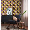 AS 398491 Tapeten A.S Creation Farbe Violett Gelb Weiß   THE WALL III Vliestapete