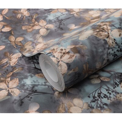 10415-08 Tapeten Erismann Play of light Farbe blau Vinyltapete auf Vlies