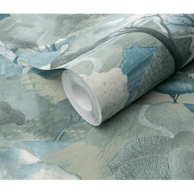 10433-07 Tapeten Erismann Gentle Farbe türkis Vinyltapete auf Vlies