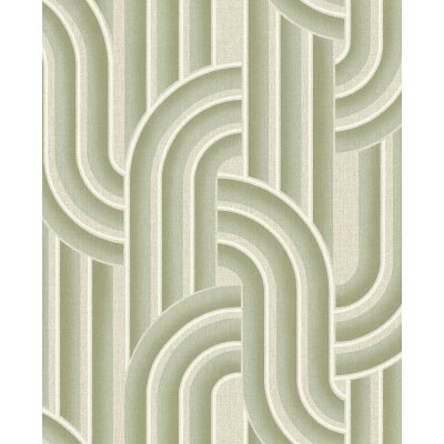 340561 Tapeten Eijffinger Groovy  Farbe grün weiß creme Vlies