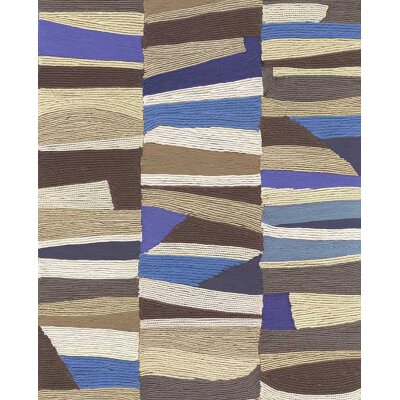 340572 Tapeten Eijffinger Groovy  Farbe blau beige sand Vlies