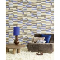 340572 Tapeten Eijffinger Groovy  Farbe blau beige sand...