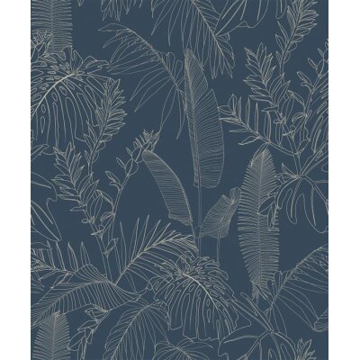 A69303 Tapeten GranDeco Omura Farbe Blau Vliestapete