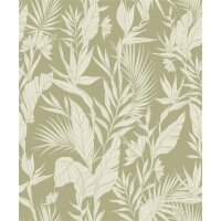 A71102 Tapeten GranDeco Omura Farbe Grün Vliestapete
