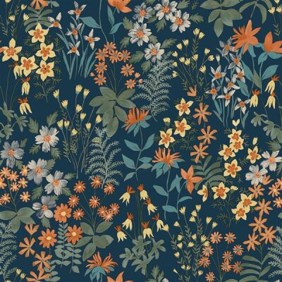 A70903 GranDeco Arcadia Farbe Blau Vliestapete