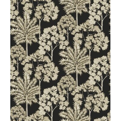 A71302 GranDeco Arcadia Farbe Schwarz Vliestapete