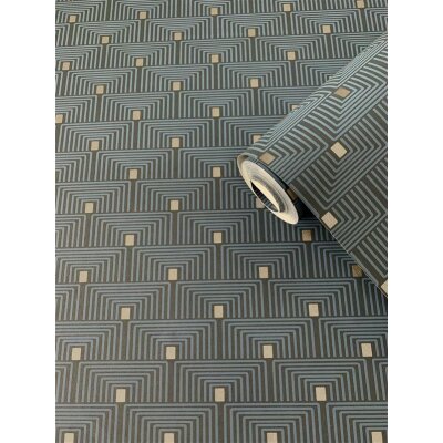 FPL3005 Tapeten Essener Boutique Farbe Blau, Gold Vliestapete