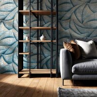 35507 Marburg Ritus Farbe blau silber Vliestapete