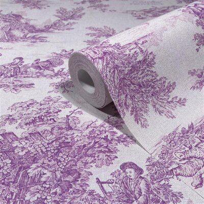 35626 Marburg Glööckler Pompöös Provence Farbe grau, lila Vliestapete