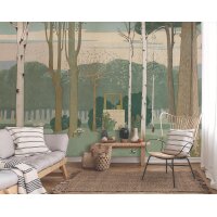 V149-1F Tapeten Essener Panorama 2 Farbe grün Wandbild