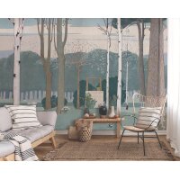 V149-2F Tapeten Essener Panorama 2 Farbe blau Wandbild