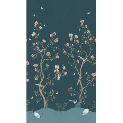 V153-3C Tapeten Essener Panorama 2 Farbe blau, Nacht Wandbild