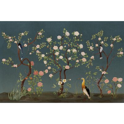 V155-2F Tapeten Essener Panorama 2 Farbe blau, Nacht Wandbild