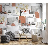 V166-2C Tapeten Essener Panorama 2 Farbe rot Wandbild